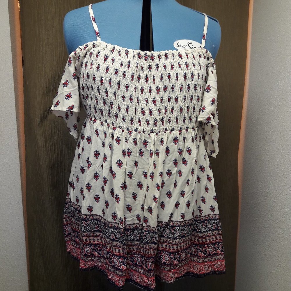 Loralette Floral Smocked Blouse 3X